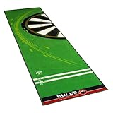 BULL'S Carpet Mat “120“ Green, Dartteppich mit rutschfester Unterseite aus Gummi, umweltfreundliche Turnier Dartmatte mit offiziellem Abstand zum Dartboard 237cm, Schutz für Darts und Tips, 280 x 66cm