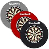 Kings Dart Dart-Set Profi | Hochwertige Sisal Steel-Dartscheibe + Dart-Surround | dünne Spider-Feldbegrenzung | Tunierdartscheibe nach WDF Standard| Markenqualität