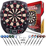 WIN.MAX Elektronische Dartscheibe Profi Set mit 65 Varianten für 1 bis 8 Spieler mit 12 Darts + 12 Pro Flights 100 Pfeilspitzen Zubehör